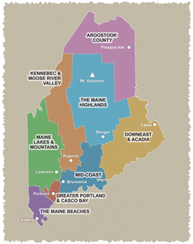 Click to view large Maine Tourism Regions Map
